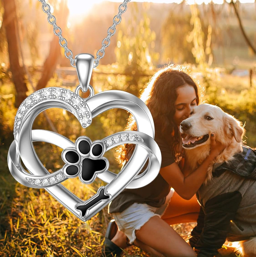 Heart and Paw Infinity Necklace