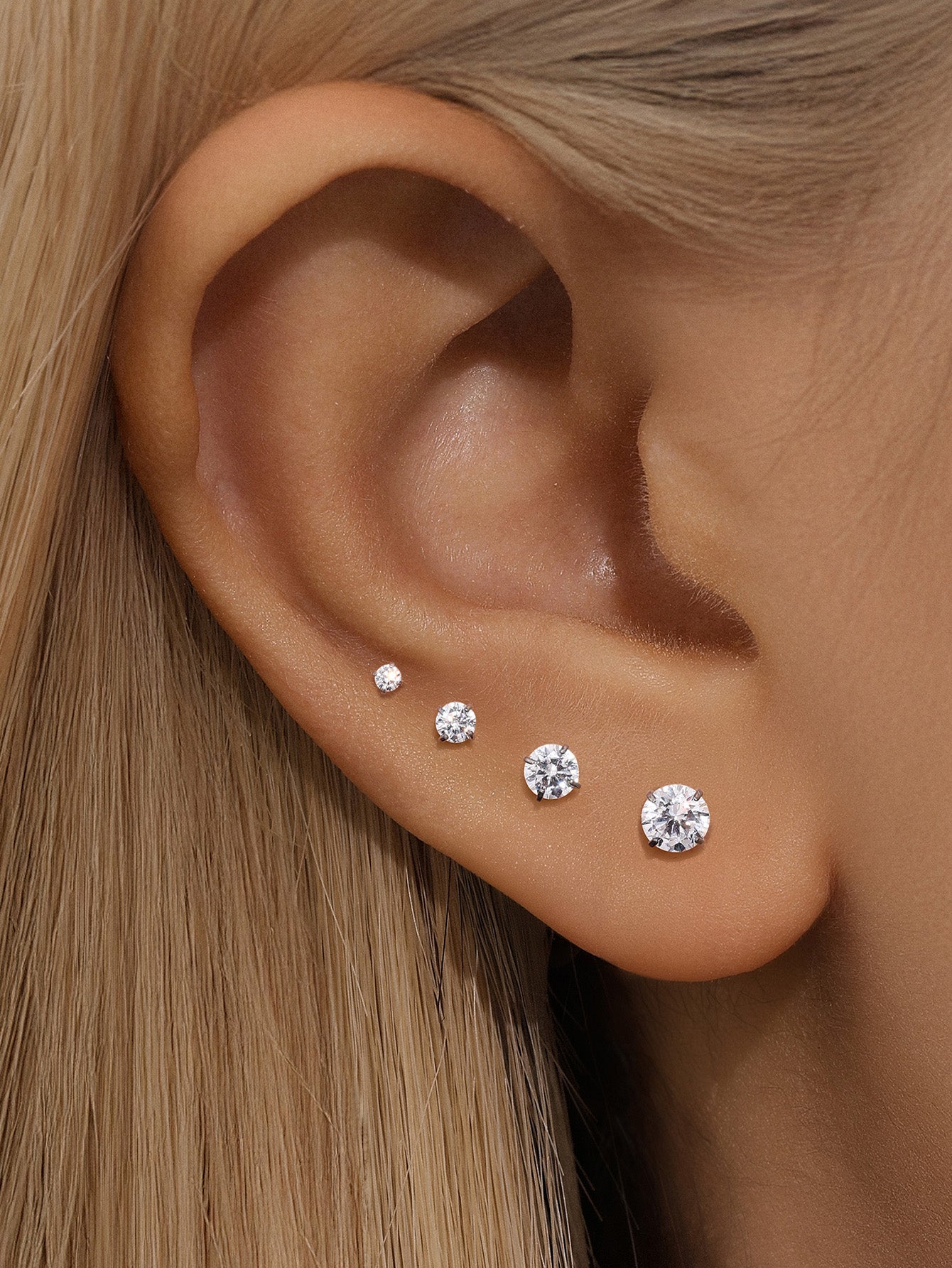 Classic Titanium Shimmer Ear Studs