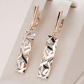 Chic Rectangular Gold and Silver Earrings