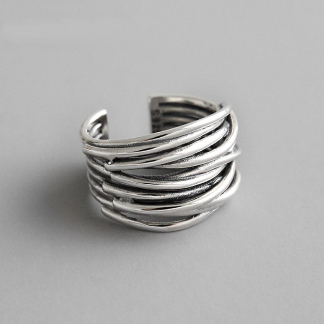 TAYLOR | STYLISH MULTI-LAYERED SILVER RING