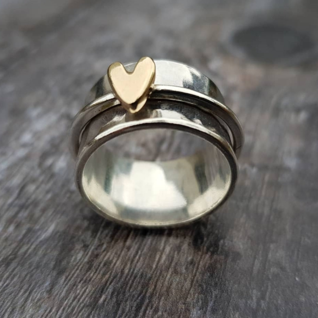 MINDY | Silver and Gold Heart Ring