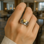 MINDY | Silver and Gold Heart Ring