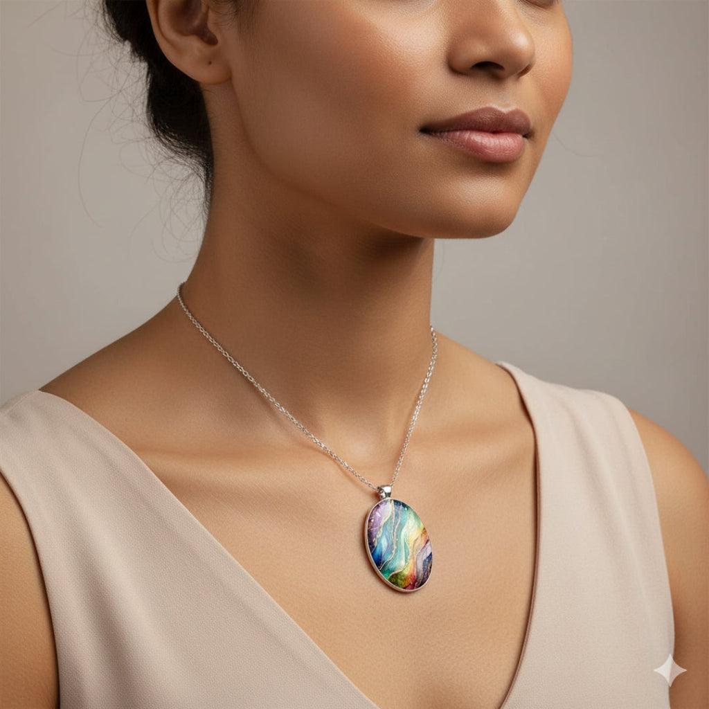 Vibrant Circular Gemstone Necklace