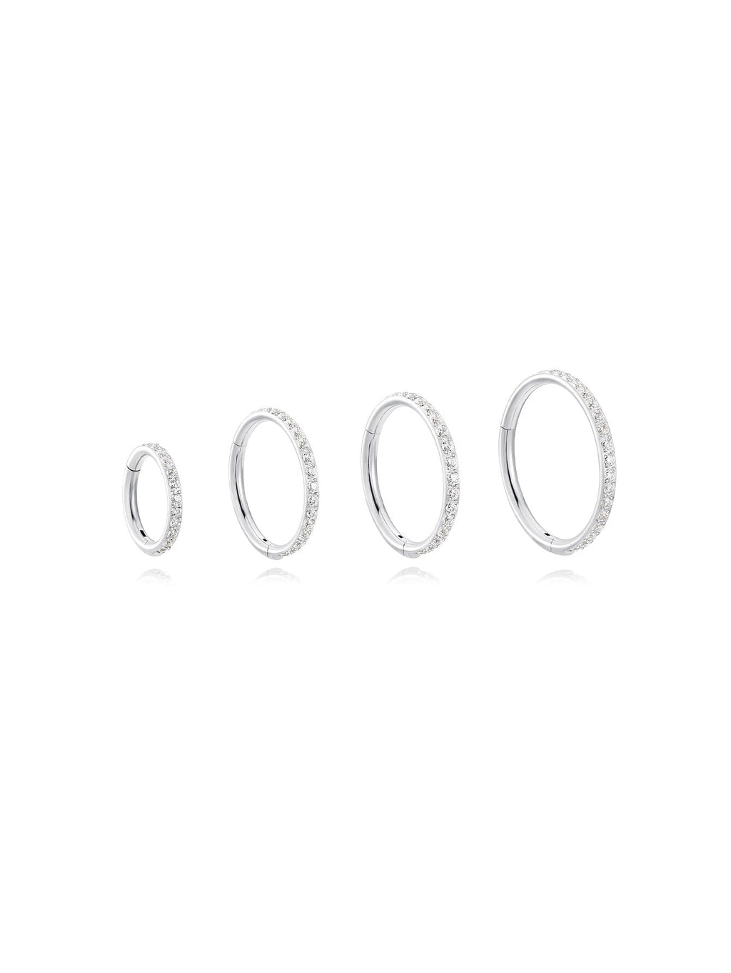 Waterproof Titanium Cartilage Hoop in Multiple Sizes - 5A CZ, 16g & 18g