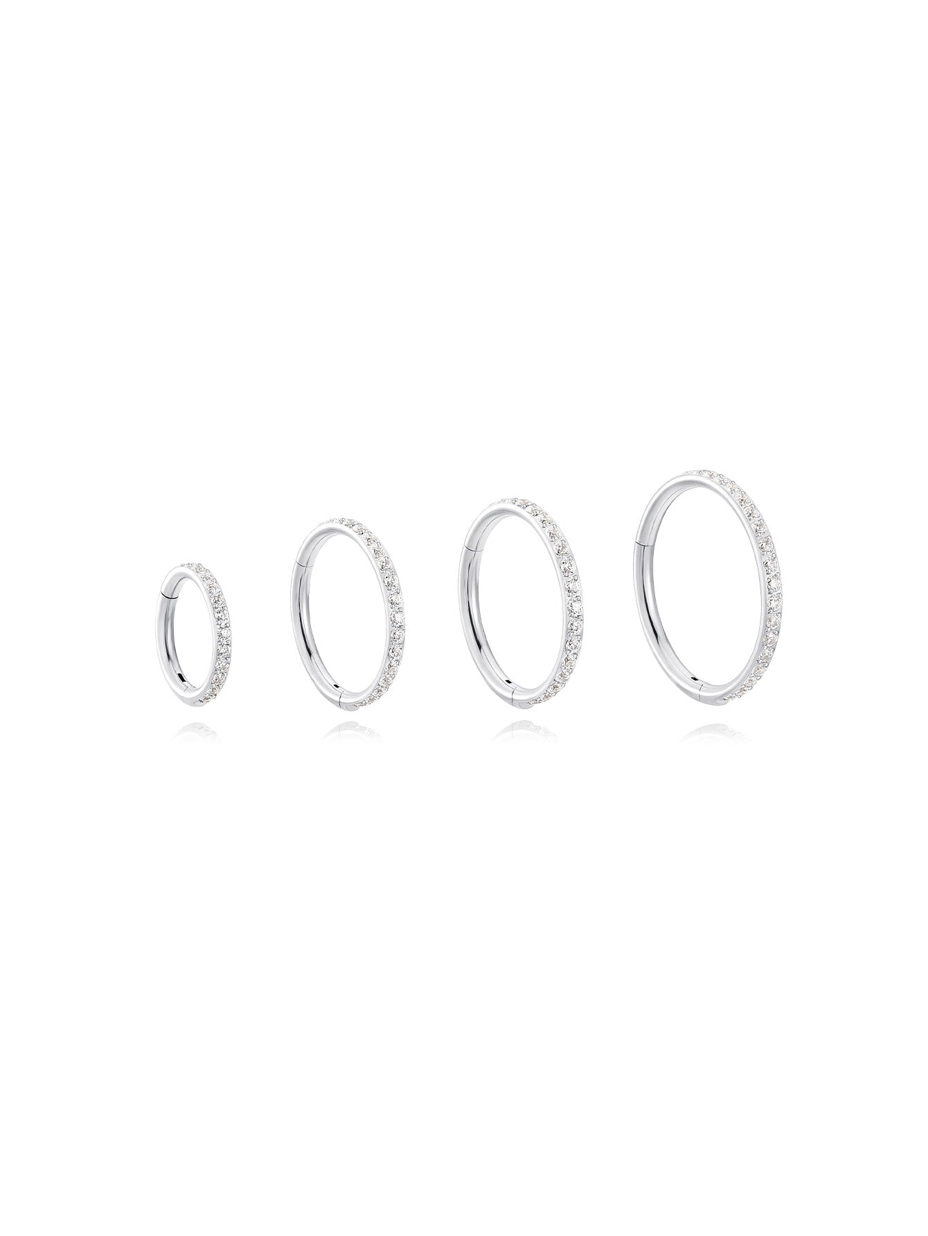 Waterproof Titanium Cartilage Hoop in Multiple Sizes - 5A CZ, 16g & 18g