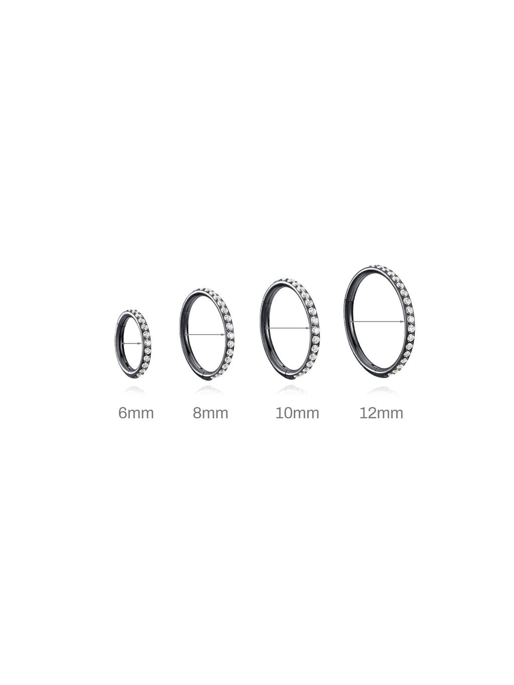 Waterproof Titanium Cartilage Hoop in Multiple Sizes - 5A CZ, 16g & 18g
