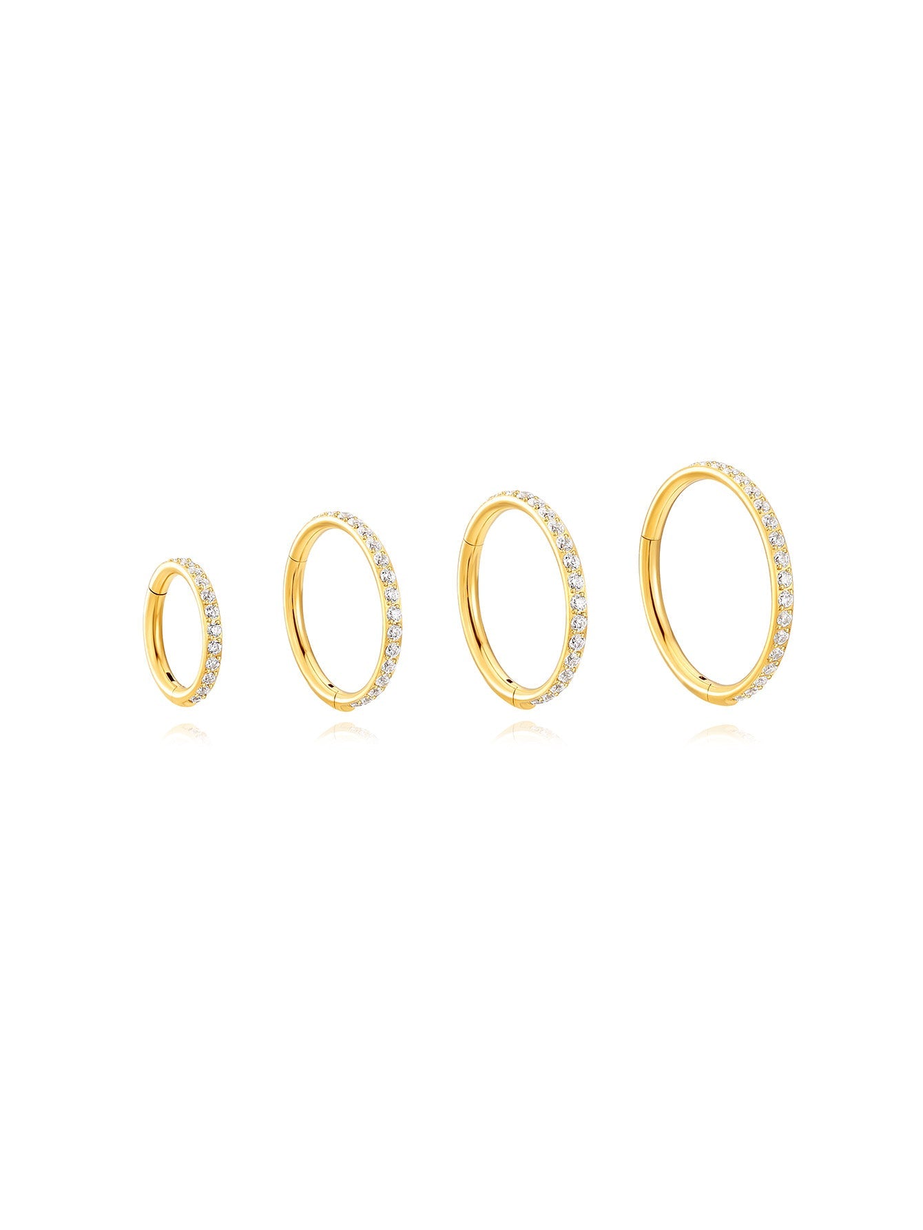 Waterproof Titanium Cartilage Hoop in Multiple Sizes - 5A CZ, 16g & 18g