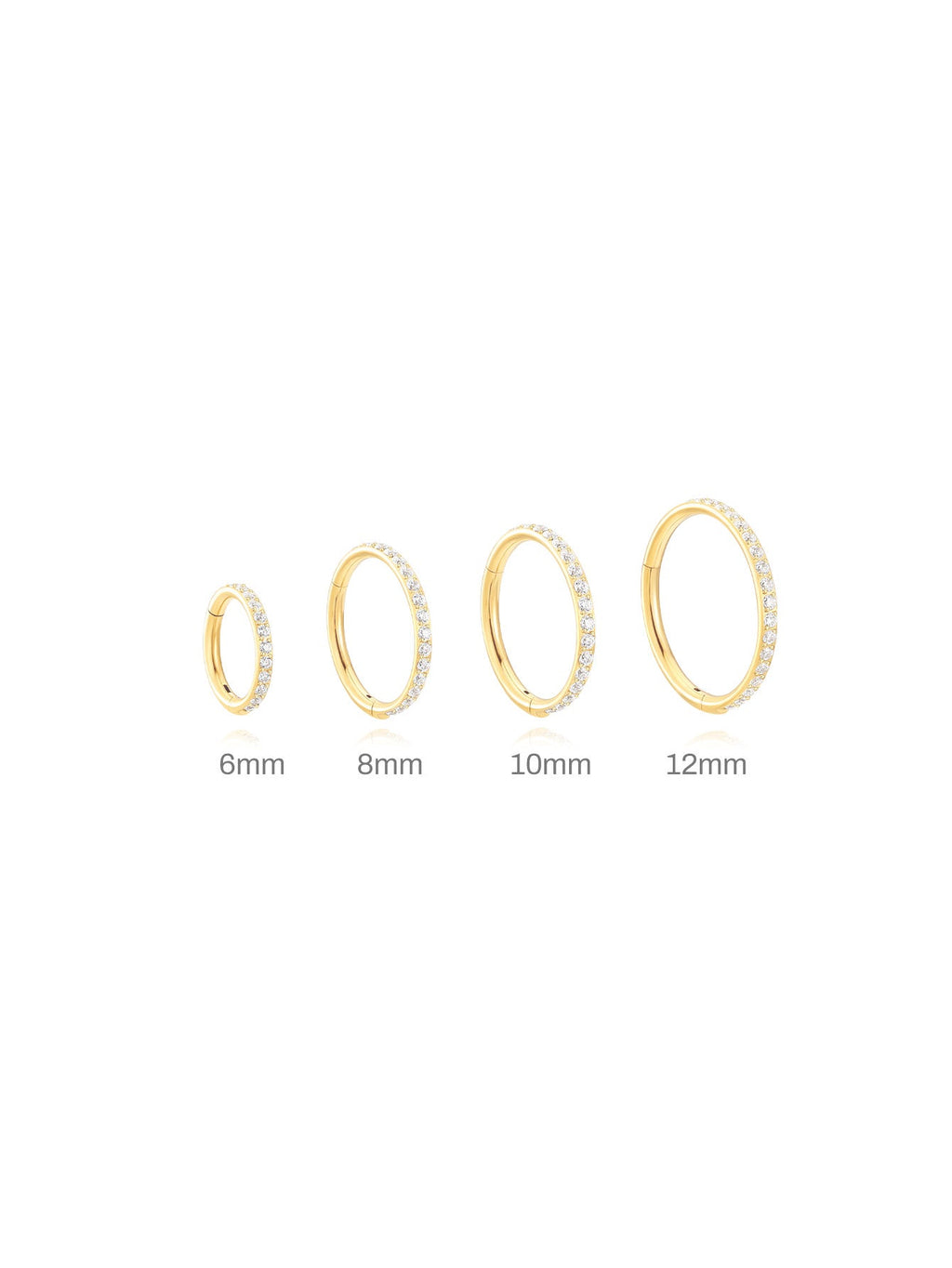 Waterproof Titanium Cartilage Hoop in Multiple Sizes - 5A CZ, 16g & 18g