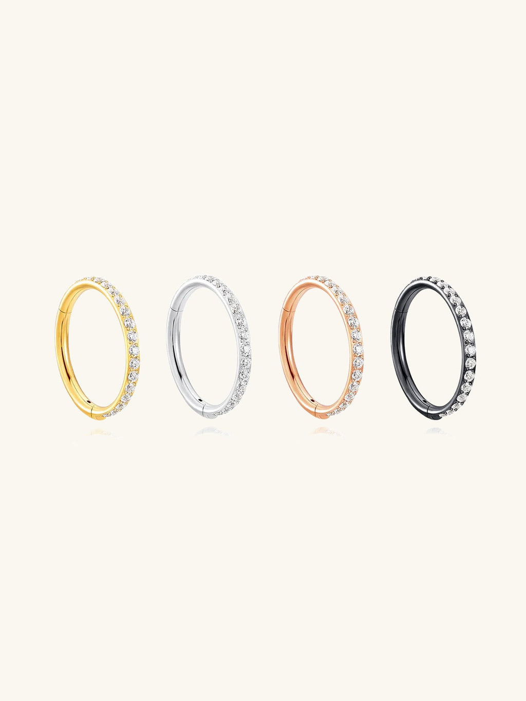 Waterproof Titanium Cartilage Hoop in Multiple Sizes - 5A CZ, 16g & 18g