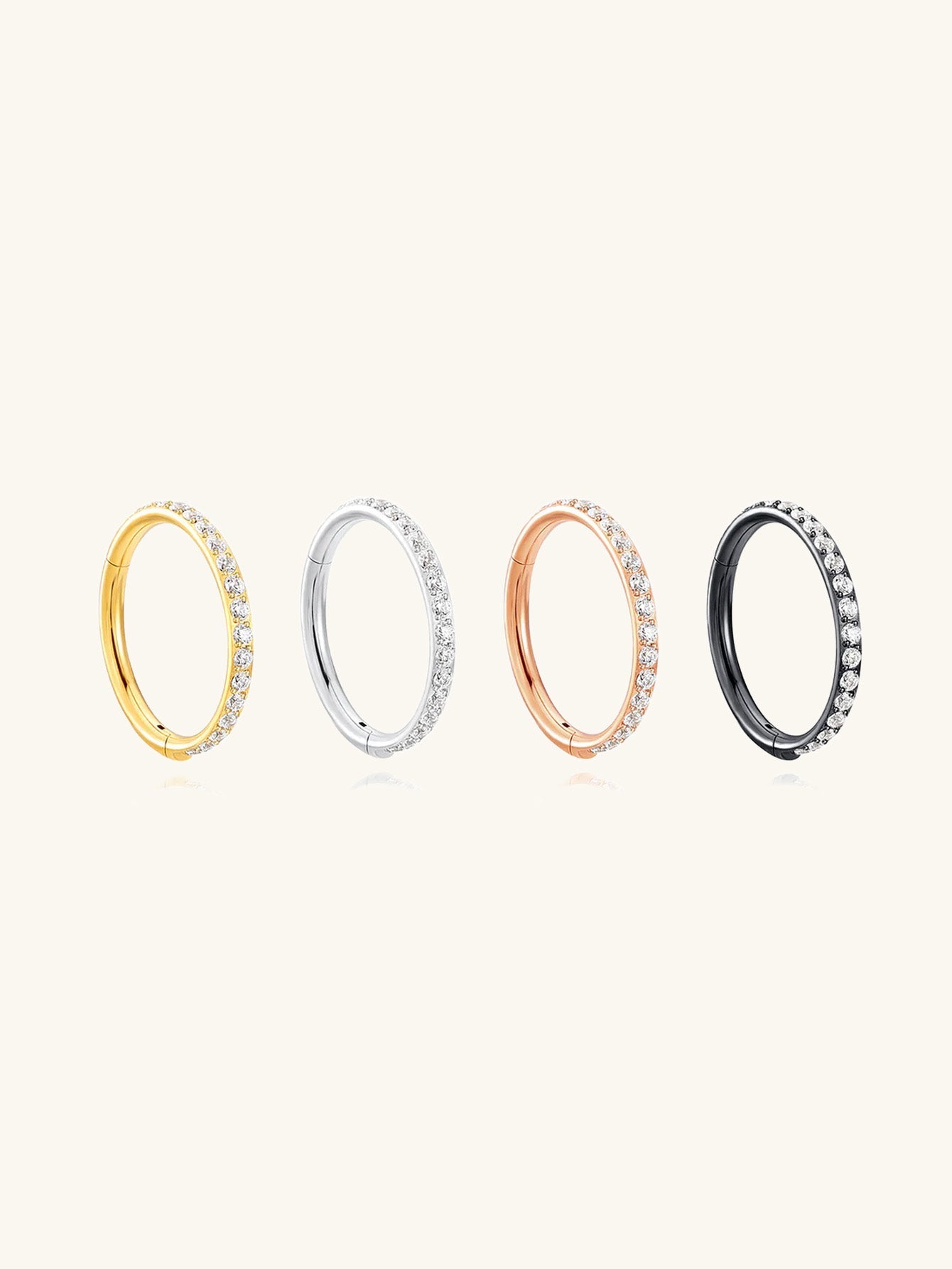 Waterproof Titanium Cartilage Hoop in Multiple Sizes - 5A CZ, 16g & 18g