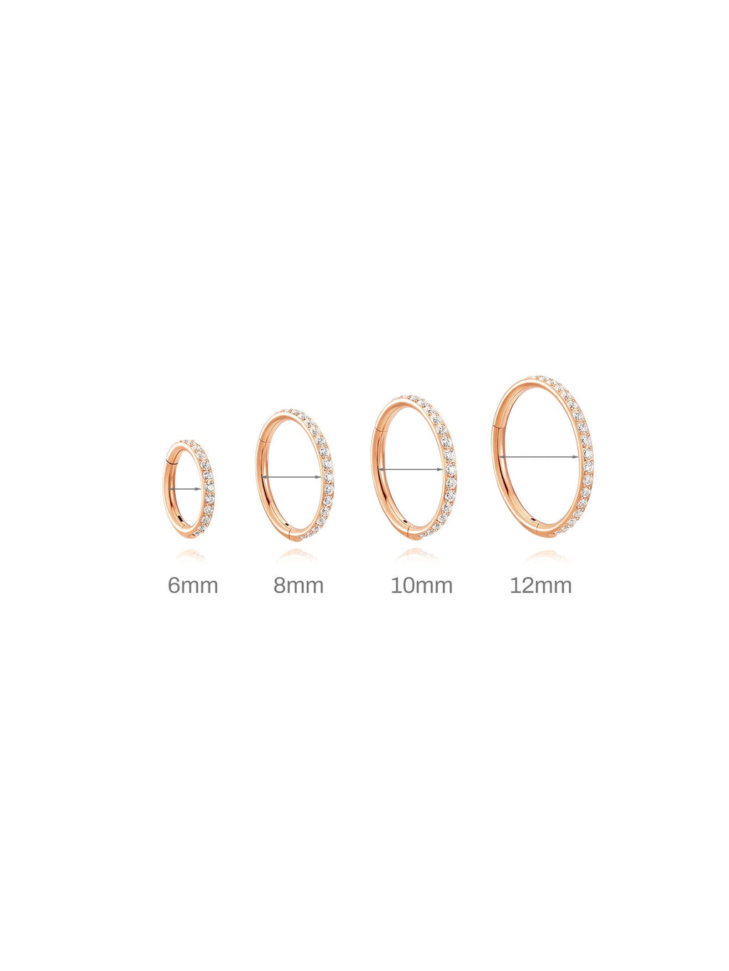 Waterproof Titanium Cartilage Hoop in Multiple Sizes - 5A CZ, 16g & 18g