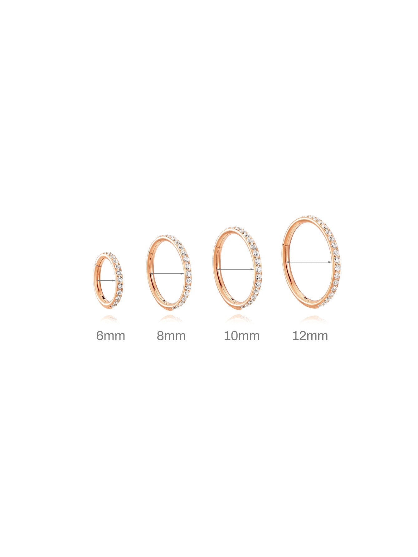 Waterproof Titanium Cartilage Hoop in Multiple Sizes - 5A CZ, 16g & 18g
