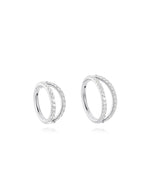 5A CZ Double Hoop Cartilage Earring - Titanium Waterproof in Various Sizes - 16g