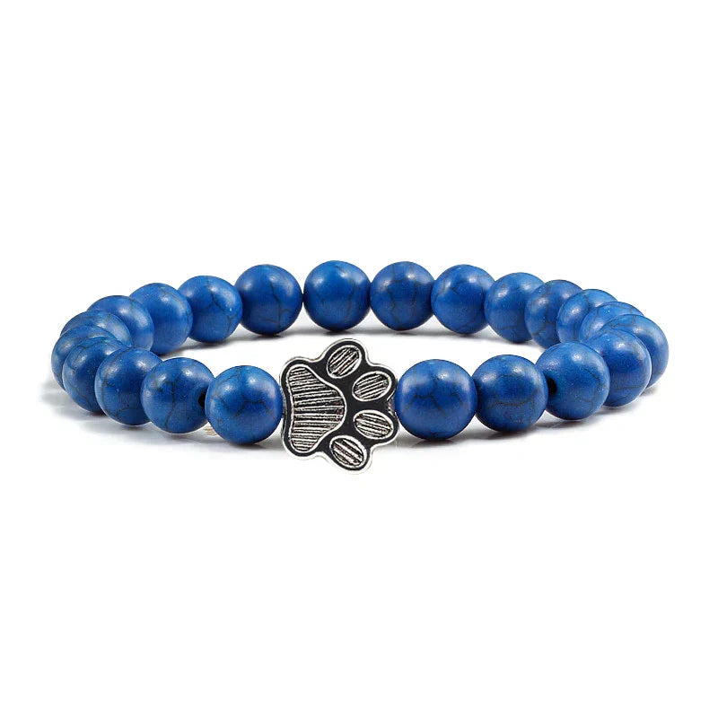 Paw Print Bracelet Embellished with Beads