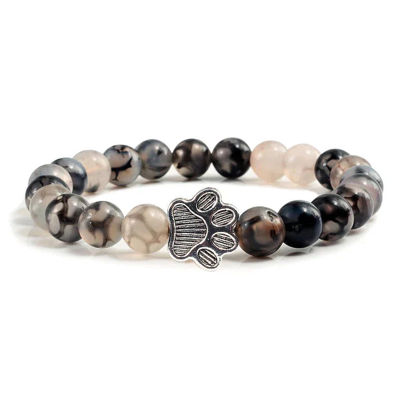 Paw Print Bracelet Embellished with Beads