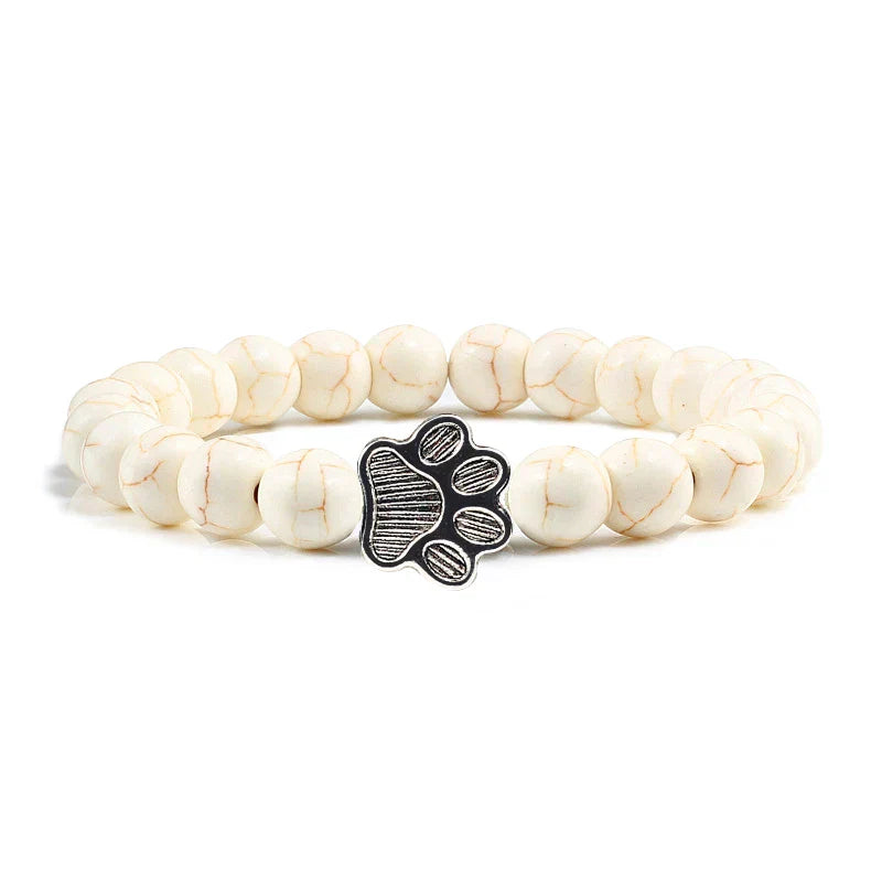 Paw Print Bracelet Embellished with Beads
