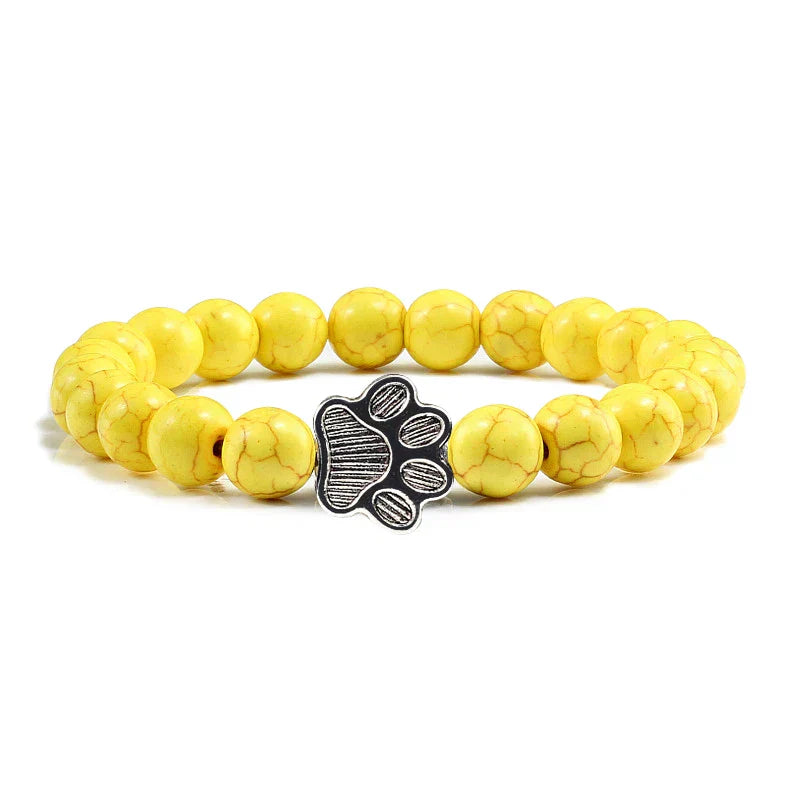 Paw Print Bracelet Embellished with Beads