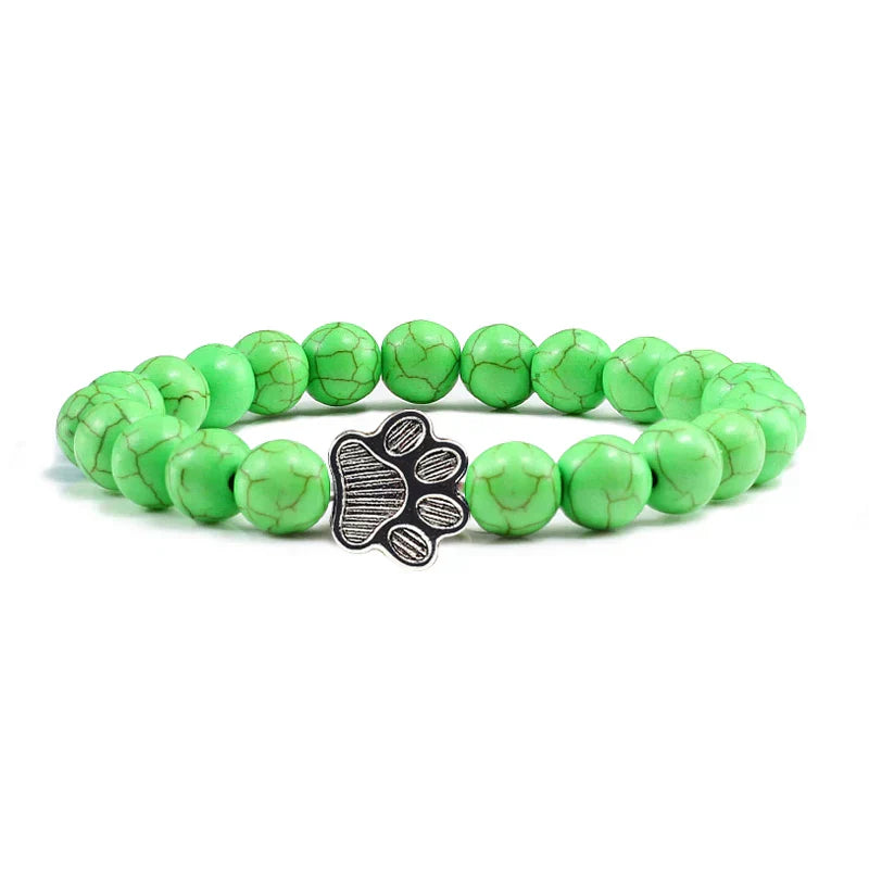 Paw Print Bracelet Embellished with Beads