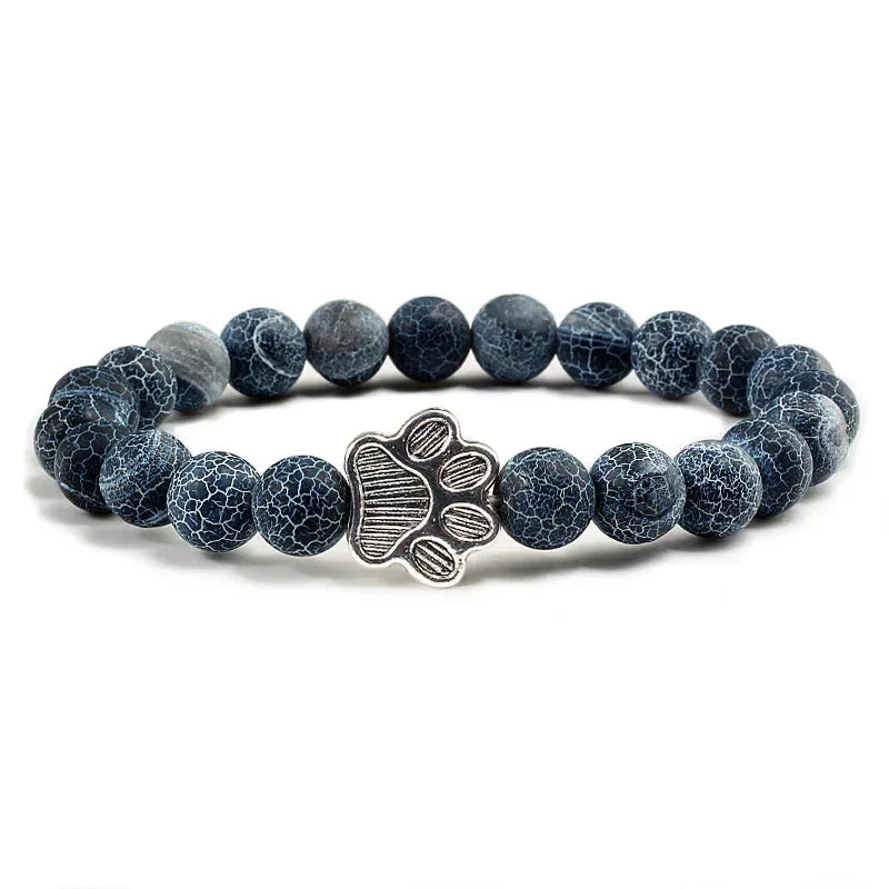 Paw Print Bracelet Embellished with Beads