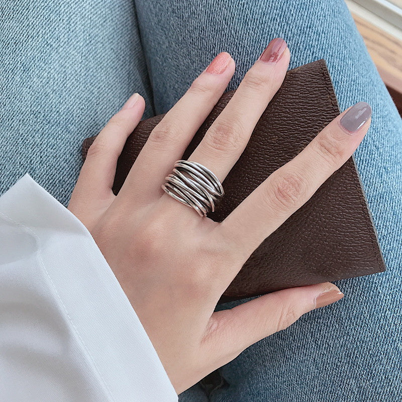 TAYLOR | STYLISH MULTI-LAYERED SILVER RING