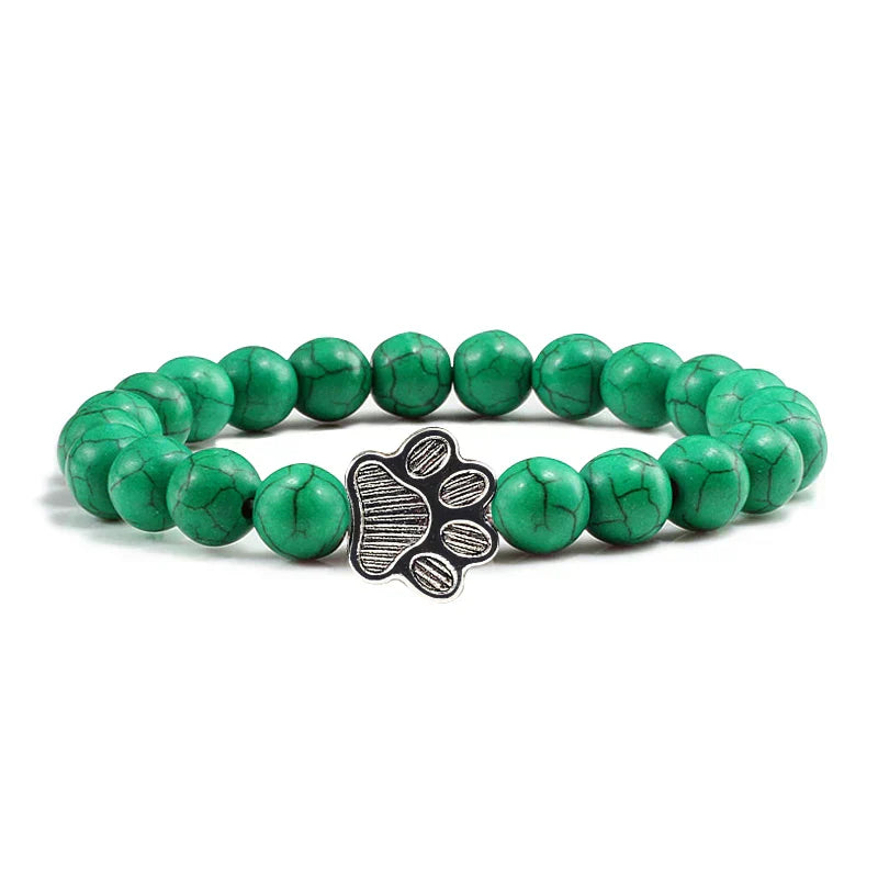 Paw Print Bracelet Embellished with Beads