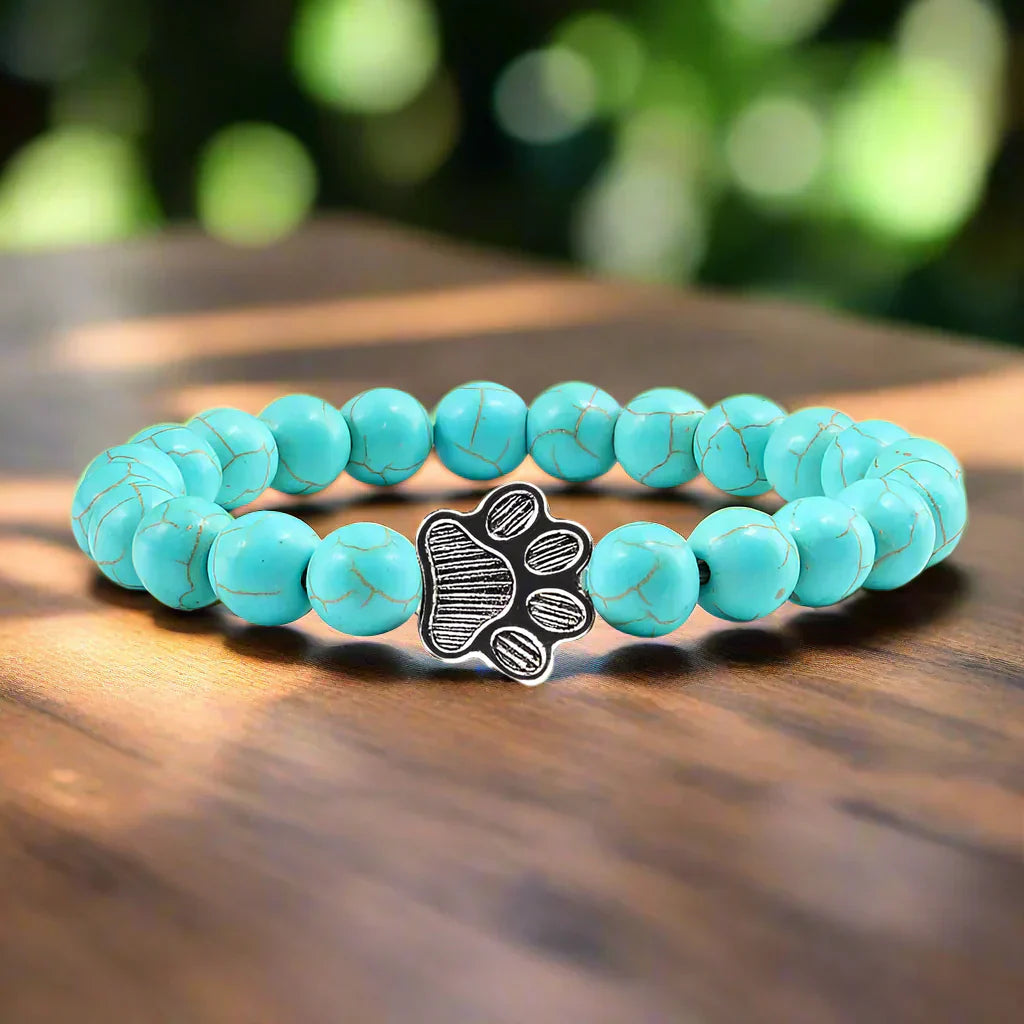 Paw Print Bracelet Embellished with Beads