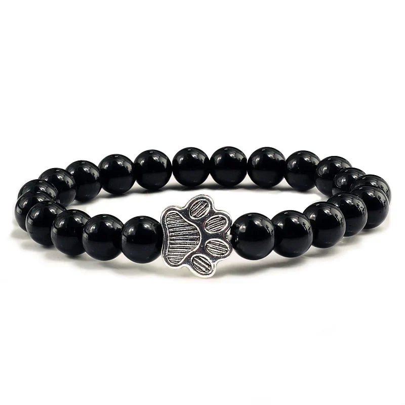 Paw Print Bracelet Embellished with Beads