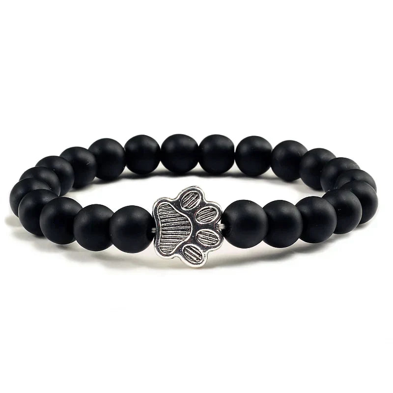 Paw Print Bracelet Embellished with Beads