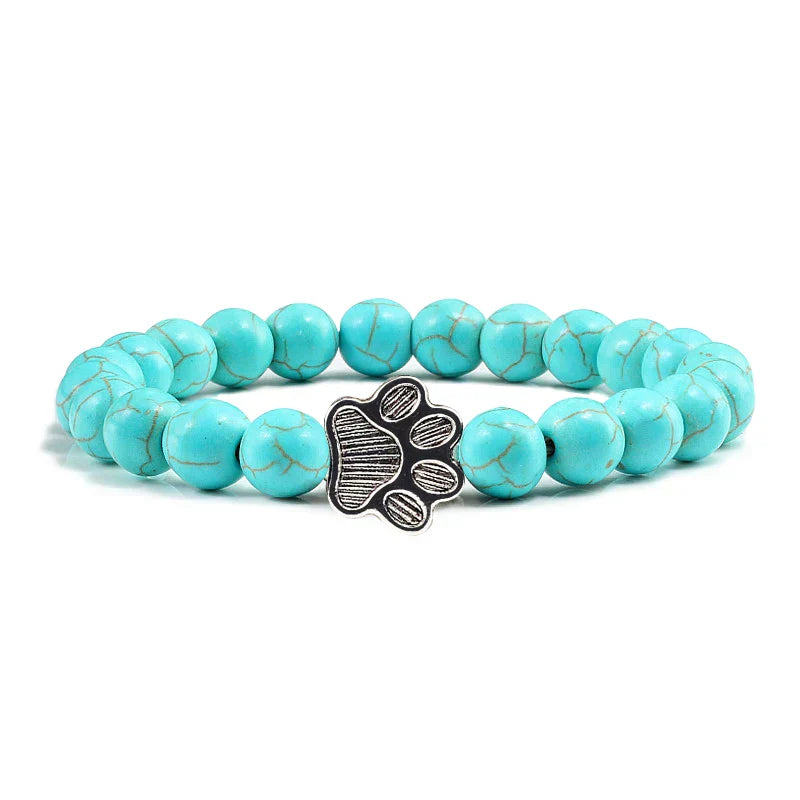 Paw Print Bracelet Embellished with Beads
