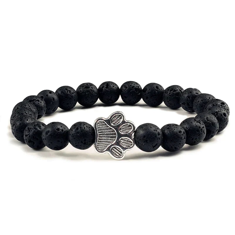 Paw Print Bracelet Embellished with Beads