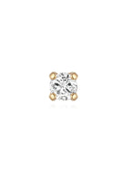 14K Solid Gold Mini Zircon Stud Earrings for Ear Piercing