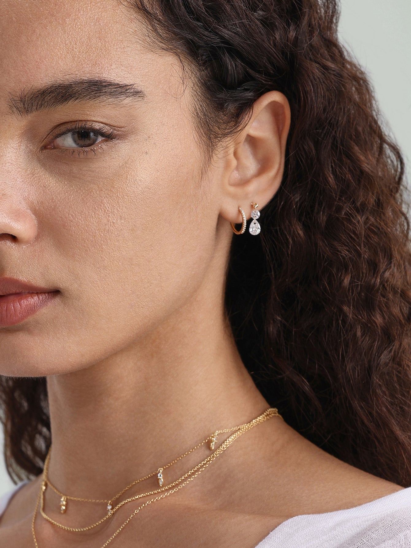 14K Solid Gold Flatback Water Drop Design