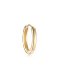 14K Solid Yellow Gold Sleek Glossy Huggie Hoop Earrings