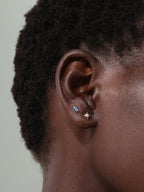 14K Solid Gold Octagonal Stud Earrings for Pierced Ears