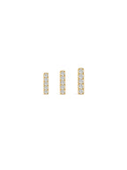 14K Solid Gold Mini Zircon Stud Earrings for Ear Piercing