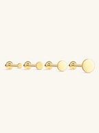 14K Solid Gold Flat Disc Threaded Ear Stud
