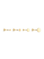14K Solid Gold Flat Disc Threaded Ear Stud