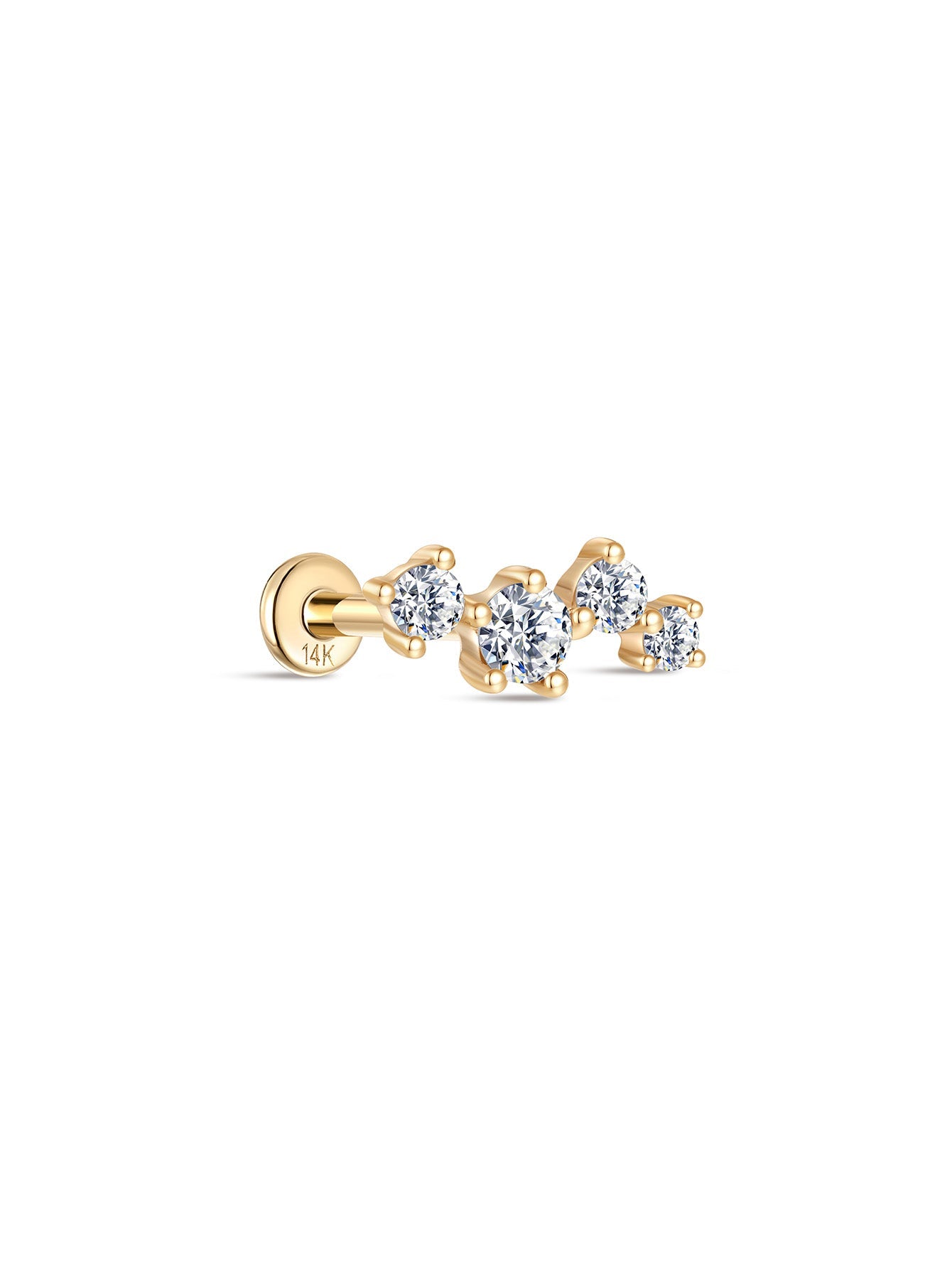 14K Solid Gold Dazzling Constellation Ear Stud