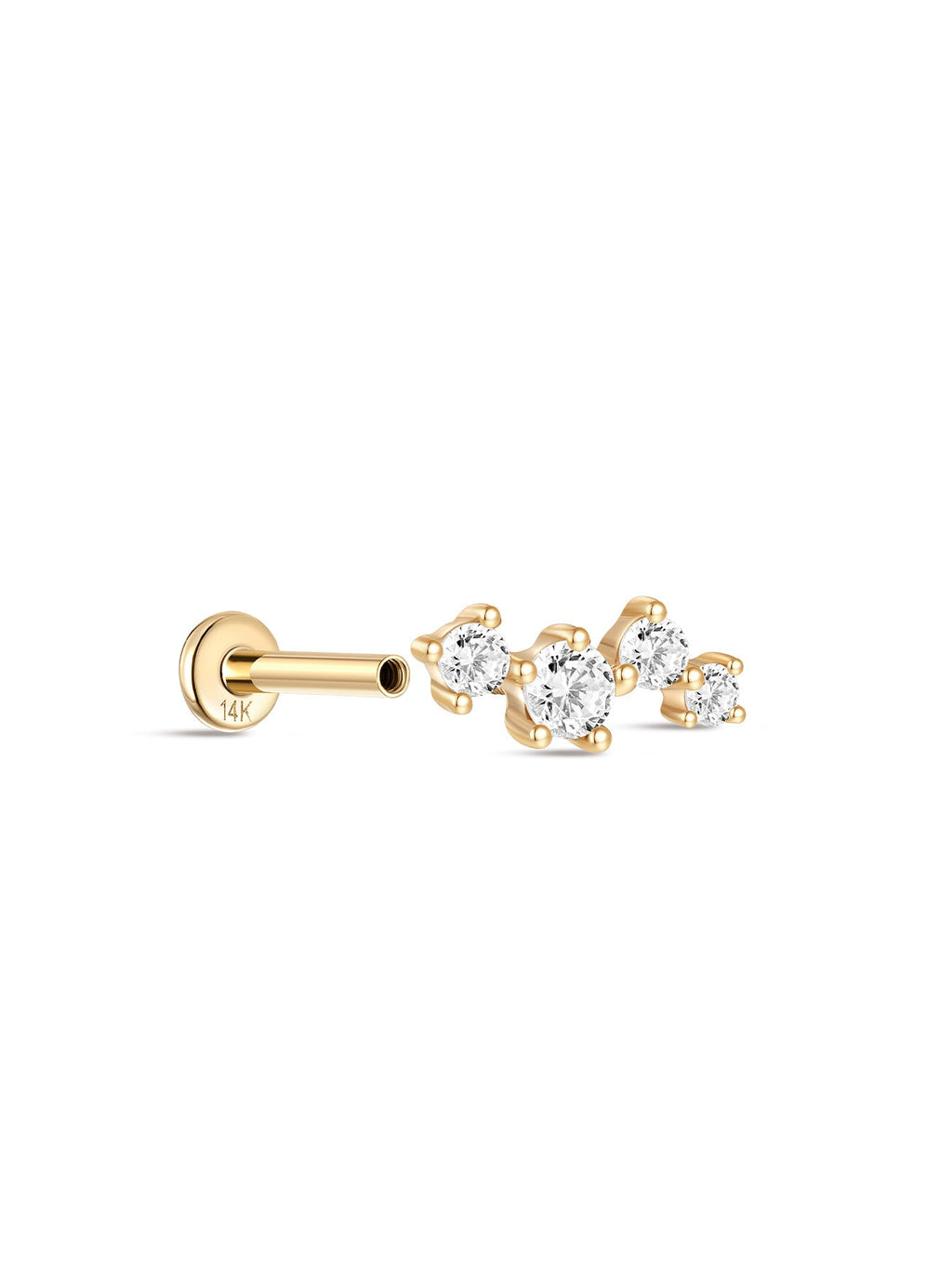 14K Solid Gold Dazzling Constellation Ear Stud