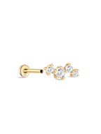 14K Solid Gold Dazzling Constellation Ear Stud