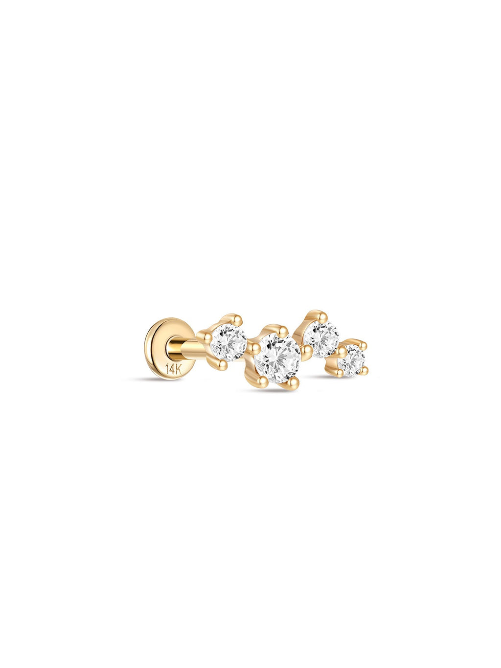14K Solid Gold Dazzling Constellation Ear Stud