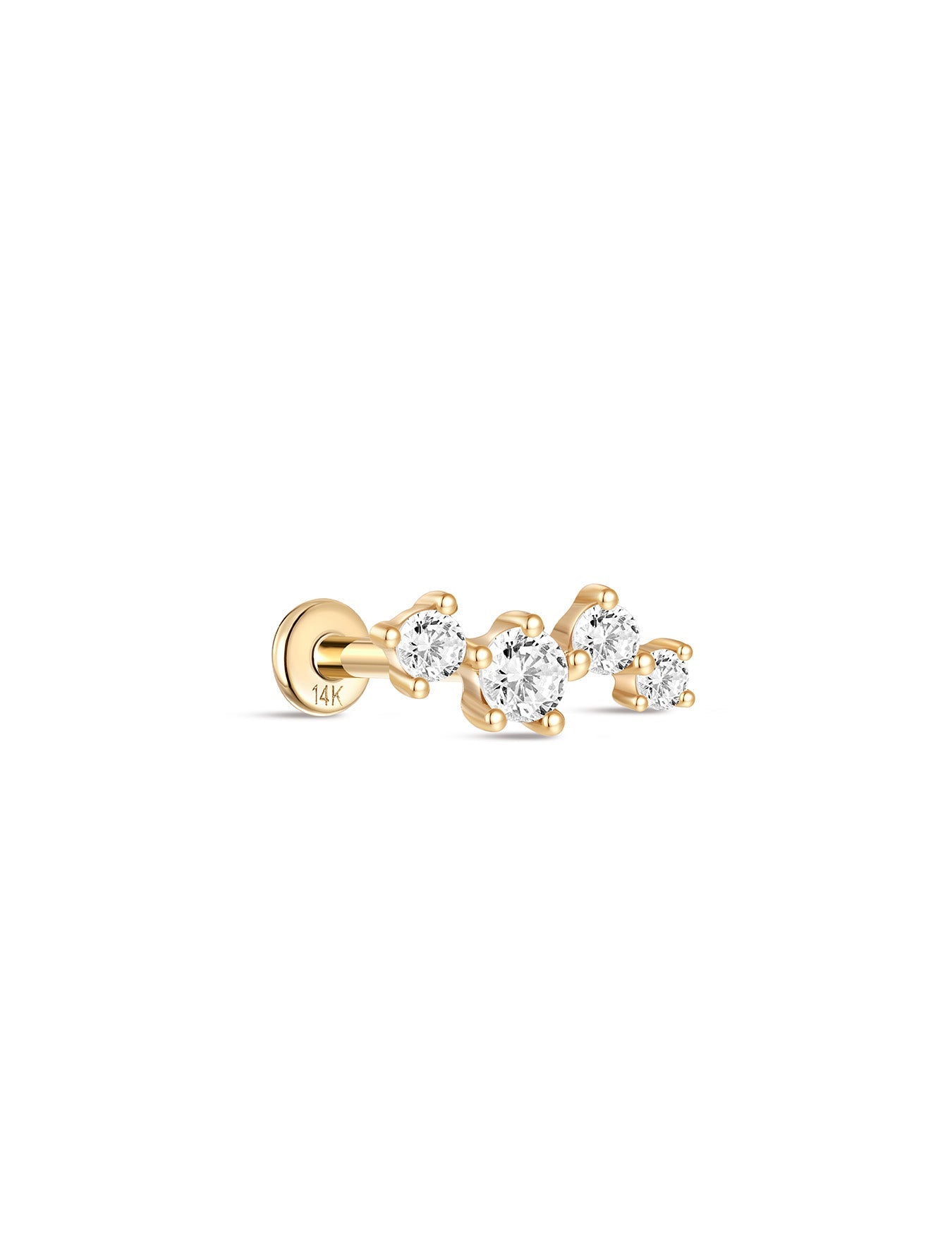 14K Solid Gold Dazzling Constellation Ear Stud