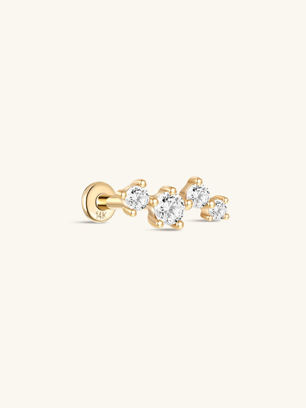 14K Solid Gold Dazzling Constellation Ear Stud