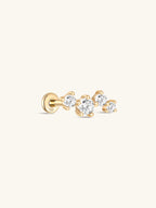 14K Solid Gold Dazzling Constellation Ear Stud