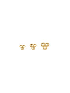 14K Solid Gold Mini Triple Bubble Ear Studs
