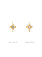 14K Solid Gold Dazzling Star Flare Ear Studs