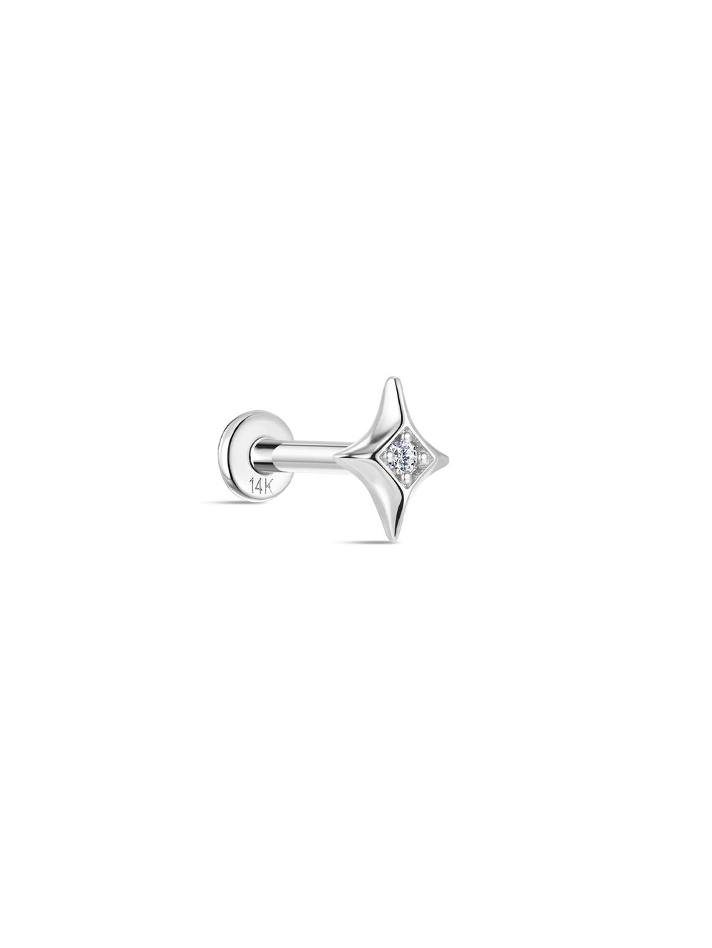 14K Solid Gold Dazzling Star Flare Ear Studs