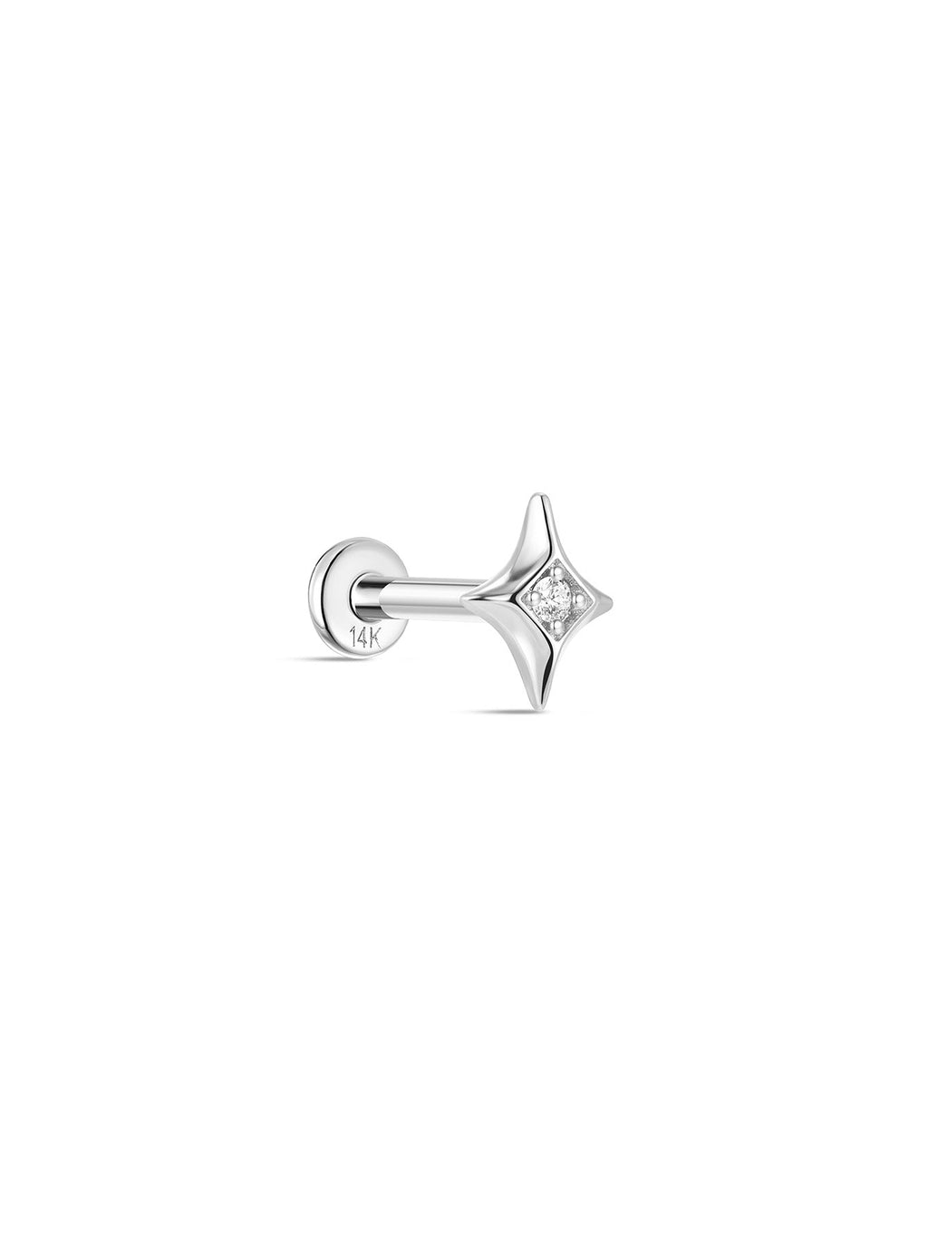 14K Solid Gold Dazzling Star Flare Ear Studs