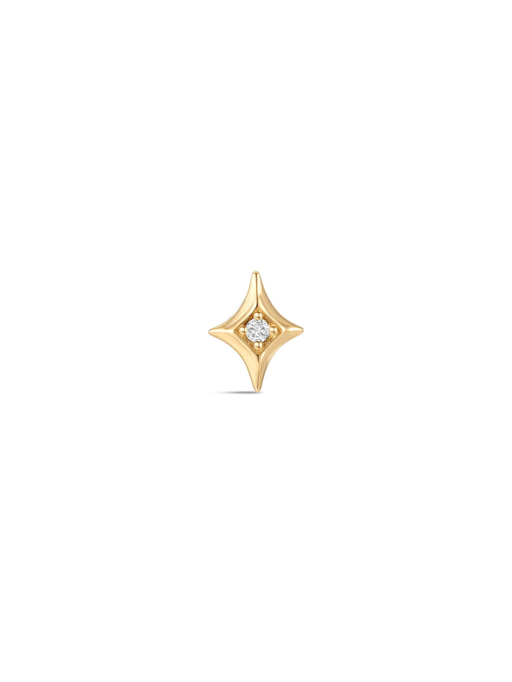 14K Solid Gold Dazzling Star Flare Ear Studs