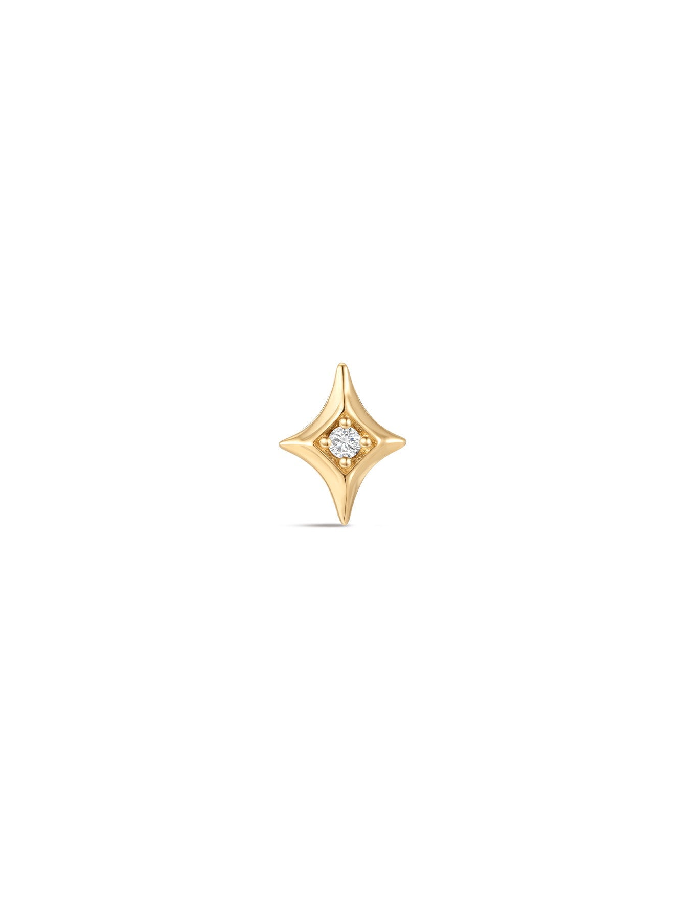 14K Solid Gold Dazzling Star Flare Ear Studs